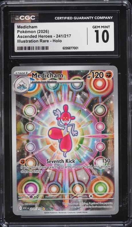 2026 Pokemon Mega Evolution Ascended Heroes IR Medicham #241 CGC 10 GEM MINT