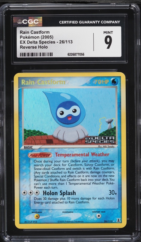 2005 Pokemon EX Delta Species Reverse Holo Rain Castform #26 CGC 9 MINT