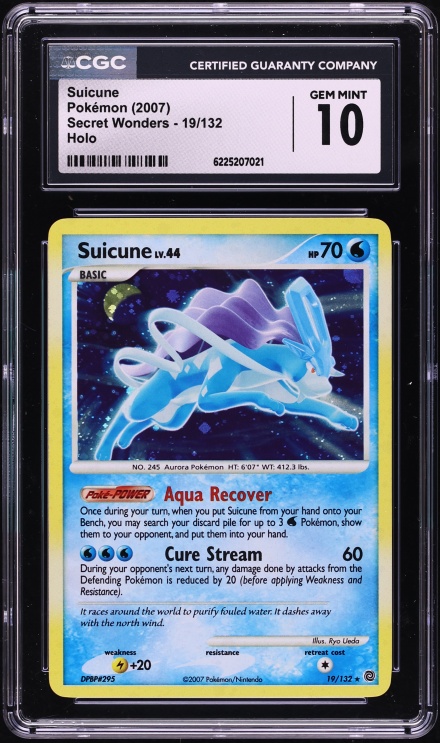 2007 Pokemon Diamond & Pearl Secret Wonders Holo Suicune #19 CGC 10 GEM MINT
