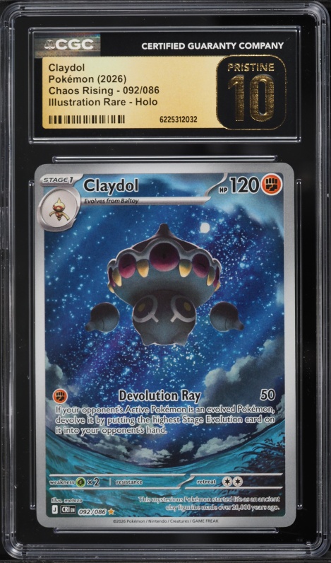 2026 Pokemon Mega Evolution Chaos Rising IR Claydol #92 CGC 10 PRISTINE