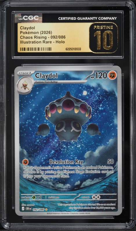 2026 Pokemon Mega Evolution Chaos Rising IR Claydol #92 CGC 10 PRISTINE