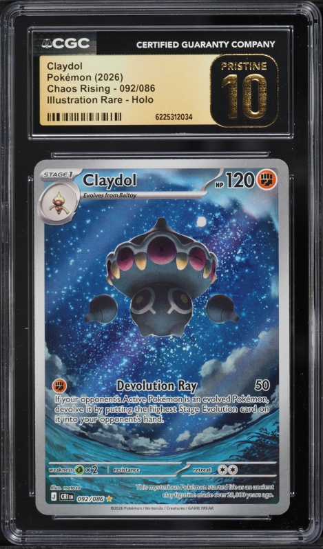 2026 Pokemon Mega Evolution Chaos Rising IR Claydol #92 CGC 10 PRISTINE