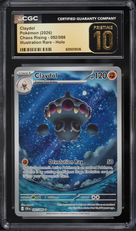 2026 Pokemon Mega Evolution Chaos Rising IR Claydol #92 CGC 10 PRISTINE