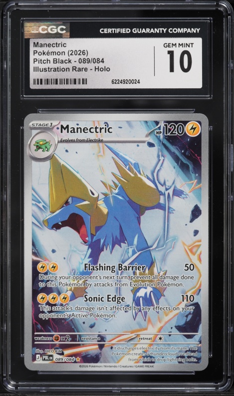 2026 Pokemon Mega Evolution Pitch Black IR Manectric #89 CGC 10 GEM MINT