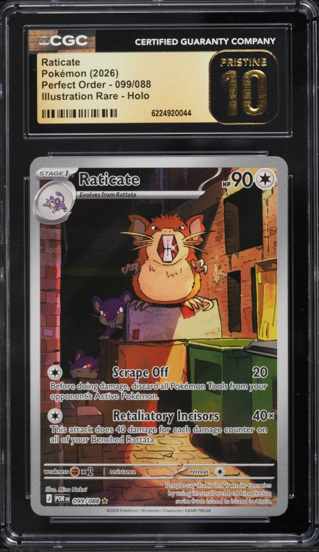 2026 Pokemon Mega Evolution Perfect Order IR Raticate #99 CGC 10 PRISTINE