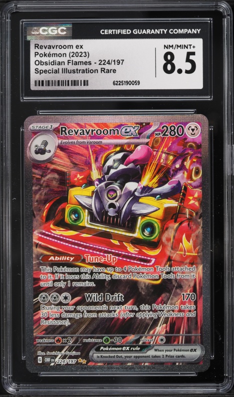 2023 Pokemon Scarlet & Violet Obsidian Flames SIR Revavroom Ex #224 CGC 8.5 NM-MT+