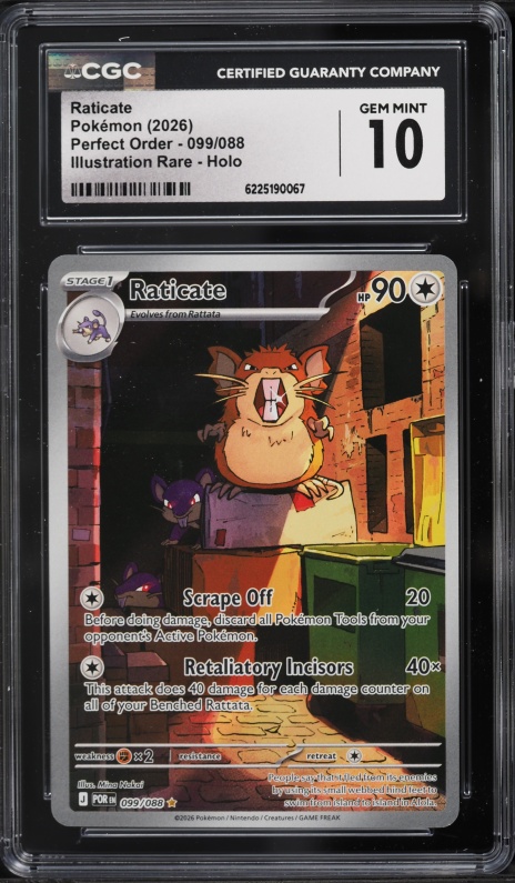 2026 Pokemon Mega Evolution Perfect Order IR Holo Raticate #99 CGC 10 GEM MINT