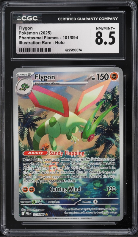 2025 Pokemon Mega Evolution Phantasmal Flames IR Flygon #101 CGC 8.5 NM-MT+