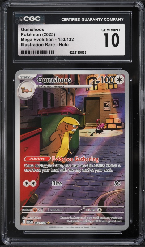 2025 Pokemon Mega Evolution IR Gumshoos #153 CGC 10 GEM MINT