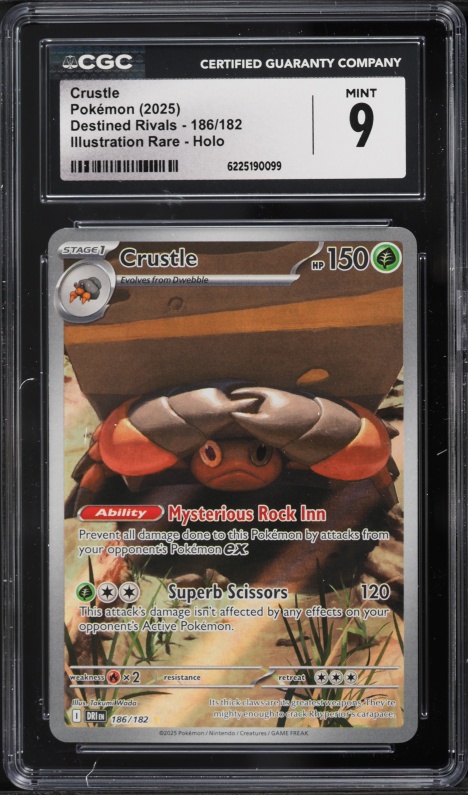 2025 Pokemon Scarlet & Violet Destined Rivals IR Crustle #186 CGC 9 MINT