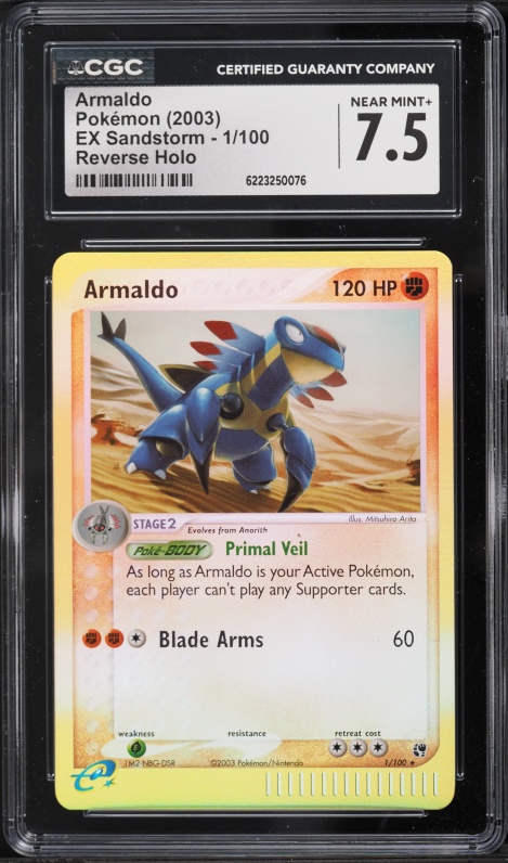 2003 Pokemon EX Sandstorm Reverse Holo Armaldo #1 CGC 7.5 NRMT+