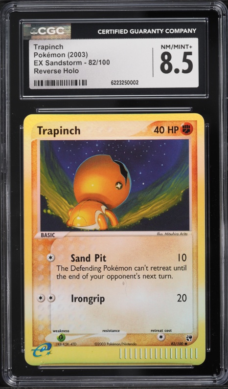2003 Pokemon EX Sandstorm Reverse Holo Trapinch #82 CGC 8.5 NM-MT+