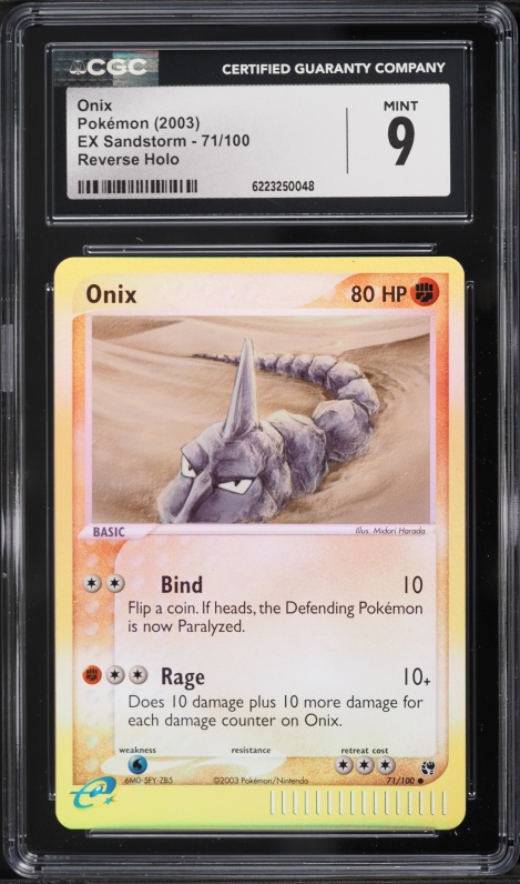 2003 Pokemon EX Sandstorm Reverse Holo Onix #71 CGC 9 MINT