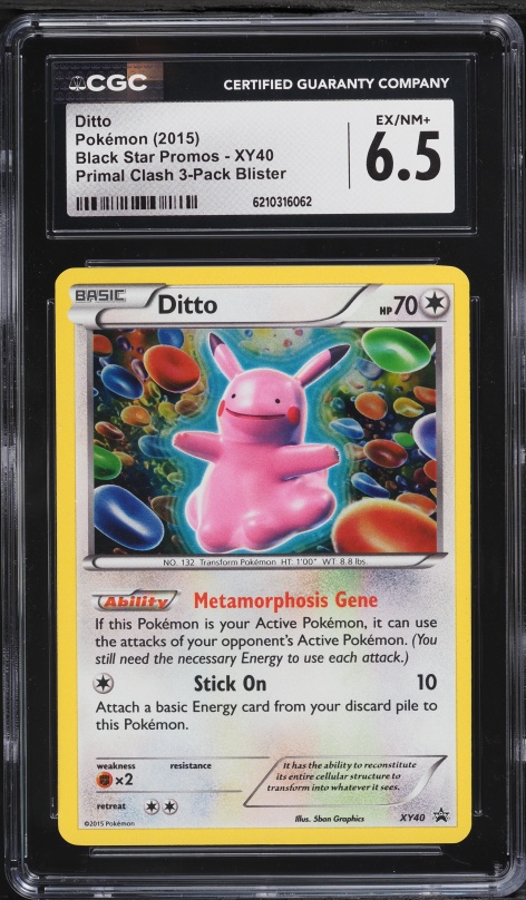 2015 Pokemon XY Promo Primal Clash Ditto #XY40 CGC 6.5 EXMT+