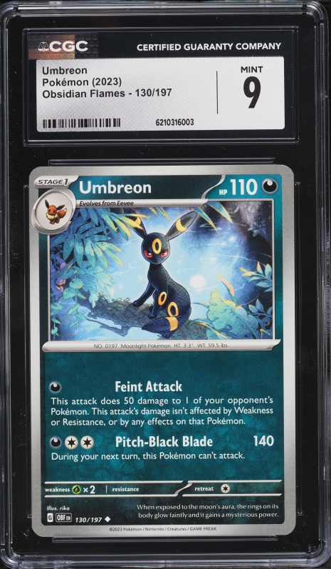 2023 Pokemon Scarlet & Violet Obsidian Flames Umbreon #130 CGC 9 MINT