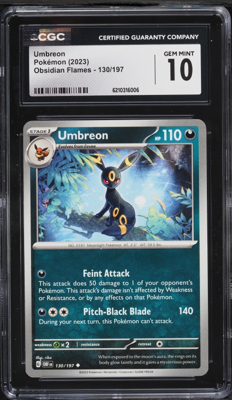 2023 Pokemon Scarlet & Violet Obsidian Flames Umbreon #130 CGC 10 GEM MINT