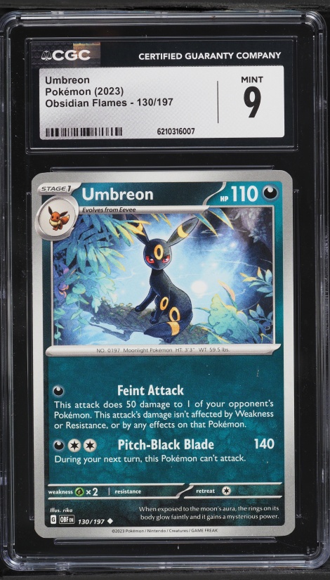 2023 Pokemon Scarlet & Violet Obsidian Flames Umbreon #130 CGC 9 MINT