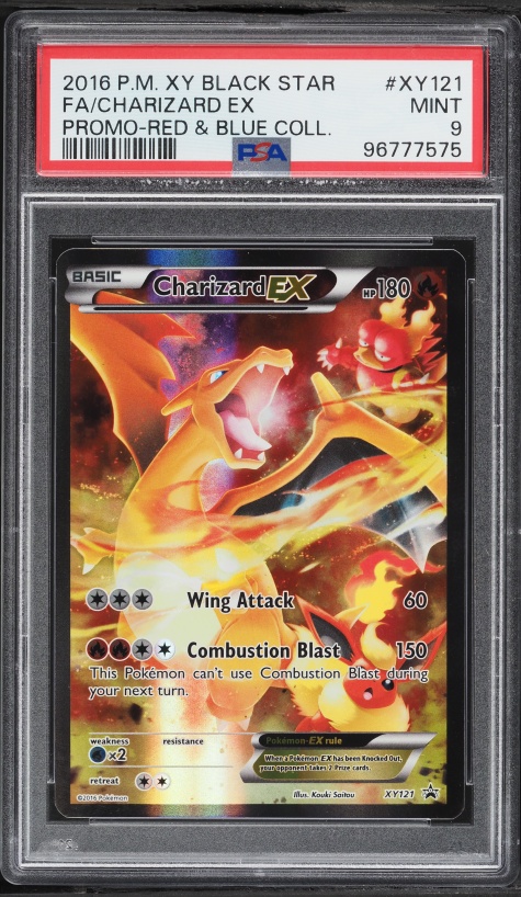 2016 Pokemon XY Black Star Promo Red & Blue Collection Full Art Charizard EX #XY121 PSA 9 MINT