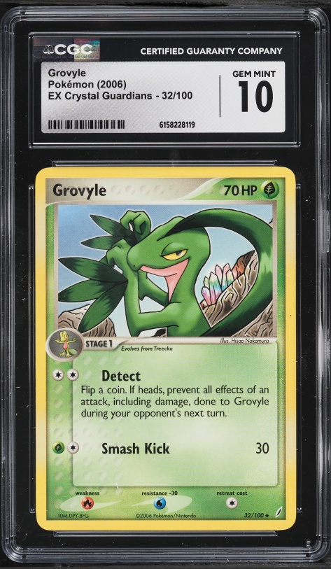 2006 Pokemon EX Crystal Guardians Grovyle #32 CGC 10 GEM MINT