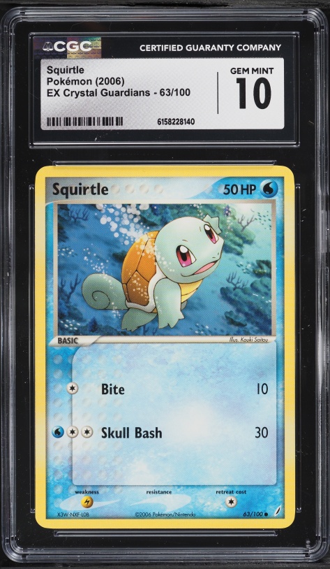 2006 Pokemon EX Crystal Guardians Squirtle #63 CGC 10 GEM MINT