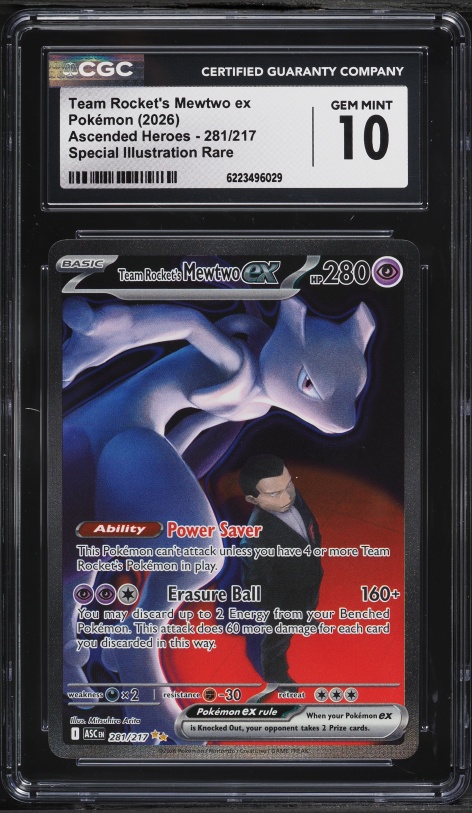 2026 Pokemon Mega Evolution Ascended Heroes SIR Team Rocket's Mewtwo Ex #281 CGC 10 GEM MINT