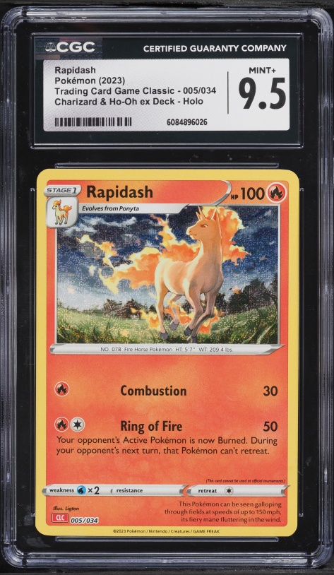 2023 Pokemon Japanese Scarlet & Violet TCG Classic Collection Holo Rapidash #5 CGC 9.5 MINT+