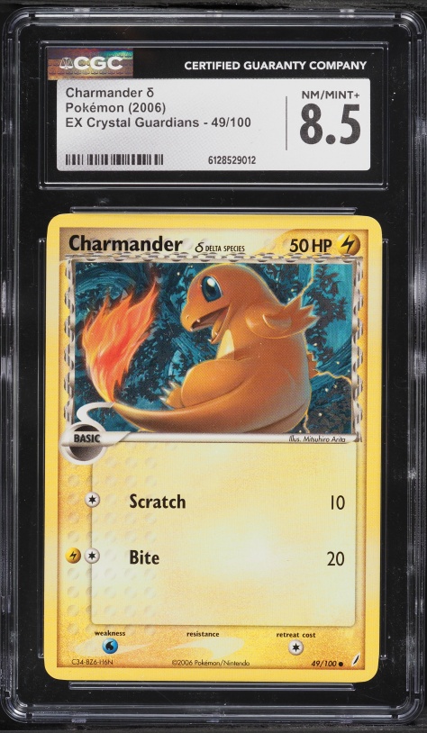 2006 Pokemon EX Crystal Guardians Charmander #49 CGC 8.5 NM-MT+