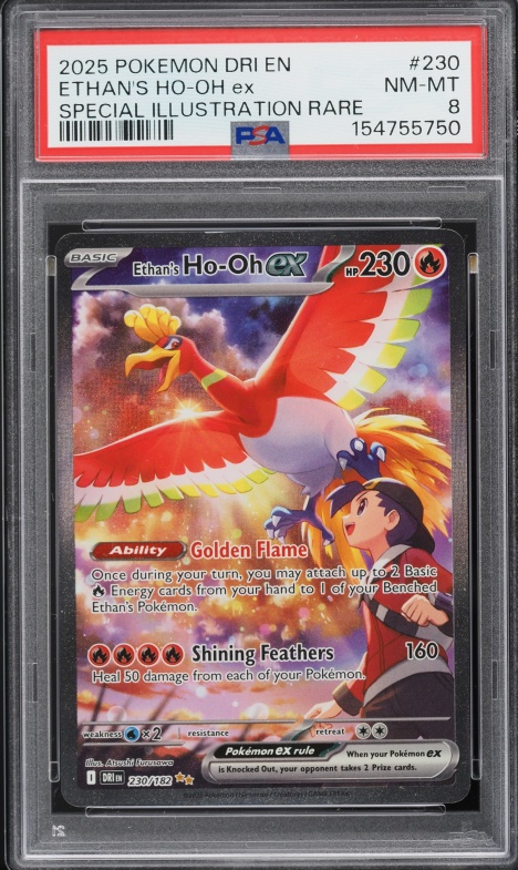 2025 Pokemon Scarlet & Violet Destined Rivals SIR Ethan's Ho-Oh Ex #230 PSA 8 NM-MT
