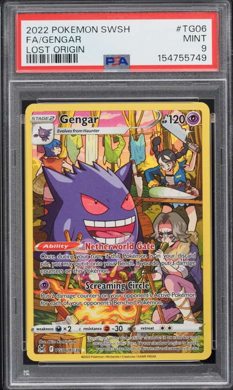 2022 Pokemon Sword & Shield Lost Origin Trainer Gallery CHR Gengar #TG06 PSA 9 MINT