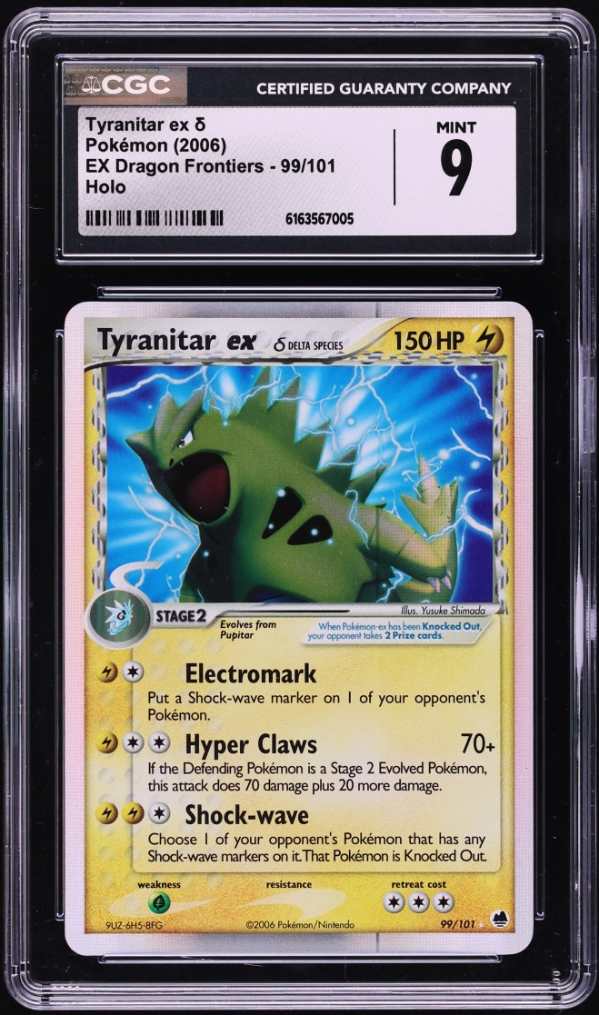2006 Pokemon EX Dragon Frontiers Holo Tyranitar ex #99 CGC 9 MINT