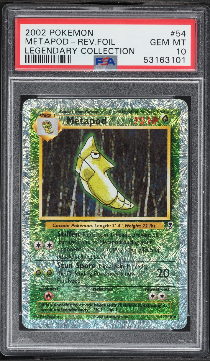 2002 Pokemon Legendary Collection Reverse Holo Metapod #54 PSA 10 GEM MINT