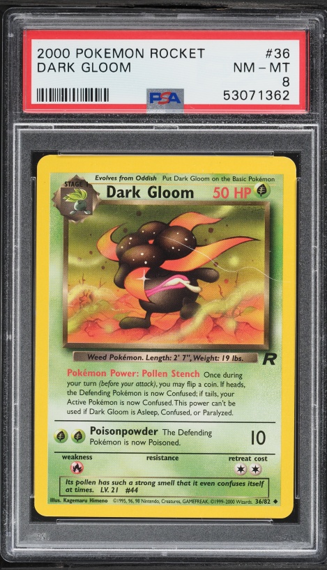 2000 Pokemon Team Rocket Dark Gloom #36 PSA 8 NM-MT