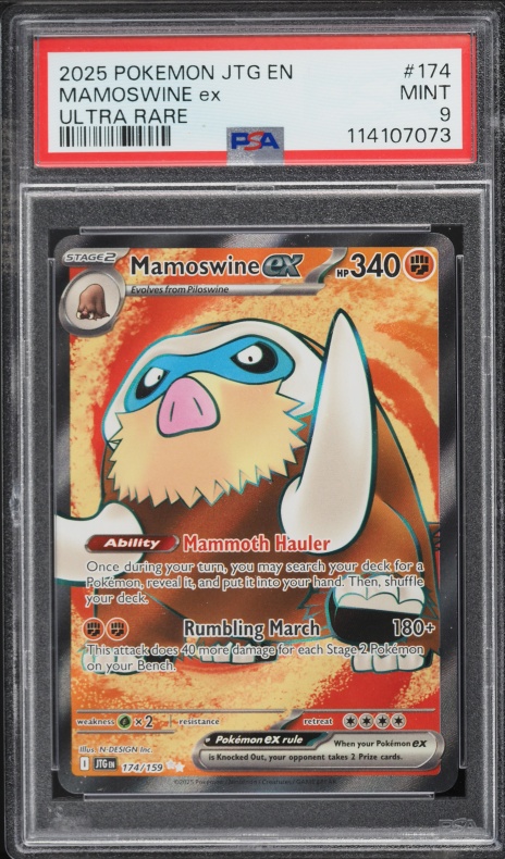 2025 Pokemon Scarlet & Violet Journey Together Full Art Mamoswine ex #174 PSA 9 MINT