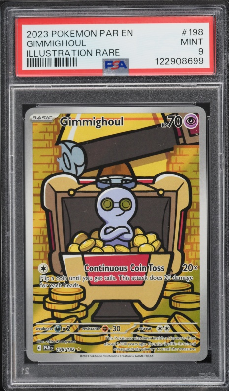 2023 Pokemon Scarlet & Violet Paradox Rift IR Gimmighoul #198 PSA 9 MINT