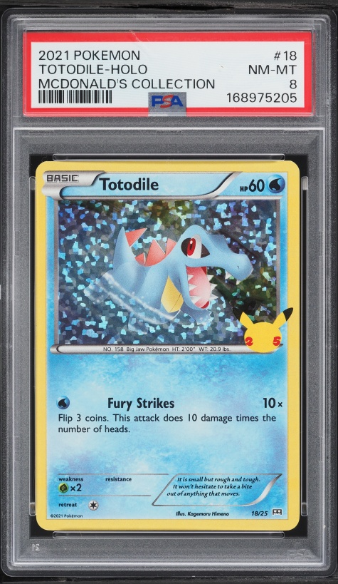 2021 Pokemon Sword & Shield McDonald's Collection Holo Totodile #18 PSA 8 NM-MT