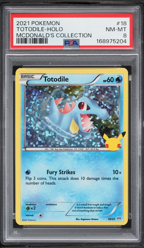 2021 Pokemon Sword & Shield McDonald's Collection Holo Totodile #18 PSA 8 NM-MT