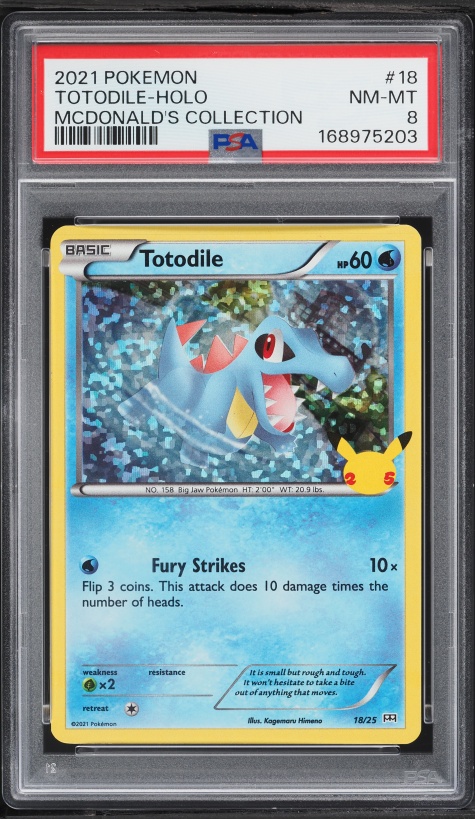 2021 Pokemon Sword & Shield McDonald's Collection Holo Totodile #18 PSA 8 NM-MT