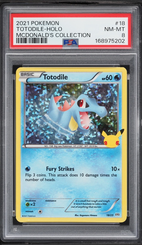 2021 Pokemon Sword & Shield McDonald's Collection Holo Totodile #18 PSA 8 NM-MT