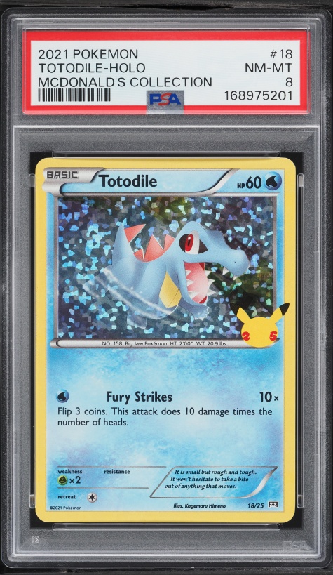2021 Pokemon Sword & Shield McDonald's Collection Holo Totodile #18 PSA 8 NM-MT
