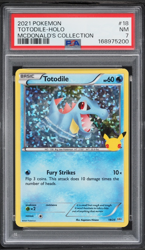 2021 Pokemon Sword & Shield McDonald's Collection Holo Totodile #18 PSA 7 NRMT