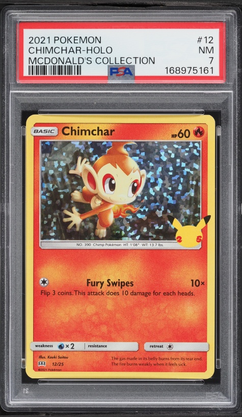 2021 Pokemon Sword & Shield McDonald's Collection Holo Chimchar #12 PSA 7 NRMT
