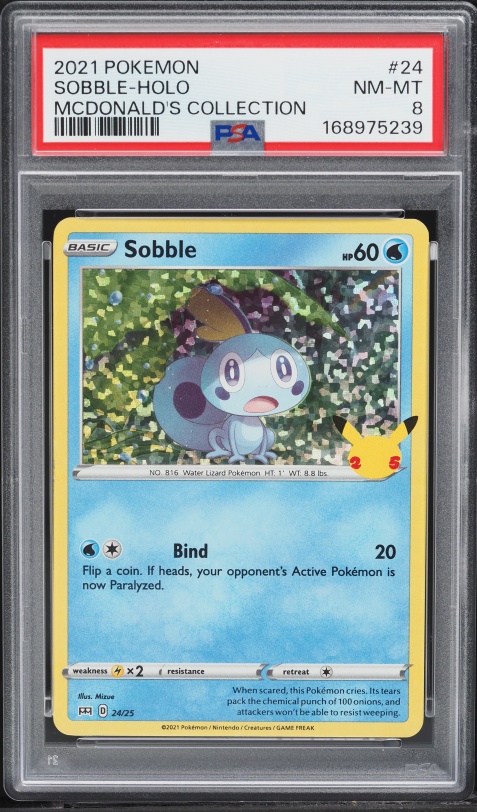 2021 Pokemon Sword & Shield McDonald's Collection Holo Sobble #24 PSA 8 NM-MT