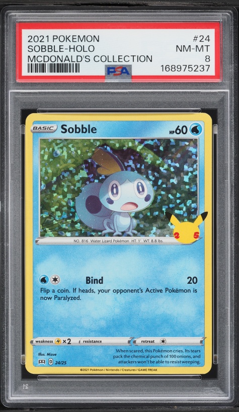 2021 Pokemon Sword & Shield McDonald's Collection Confetti Holo Sobble #24 PSA 8 NM-MT