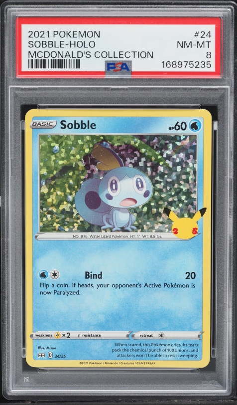 2021 Pokemon Sword & Shield McDonald's Collection Confetti Holo Sobble #24 PSA 8 NM-MT