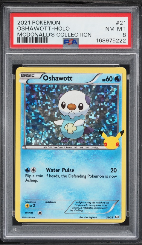 2021 Pokemon SWSH McDonald's Collection Holo Oshawott #21 PSA 8 NM-MT