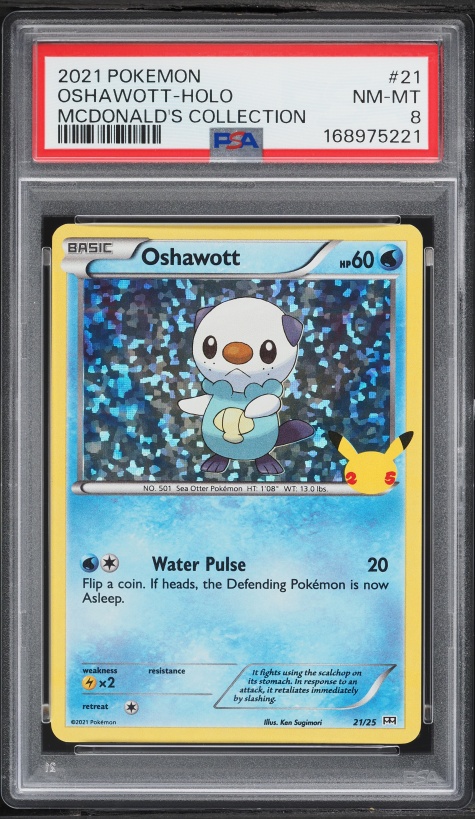 2021 Pokemon SWSH McDonald's Collection Holo Oshawott #21 PSA 8 NM-MT