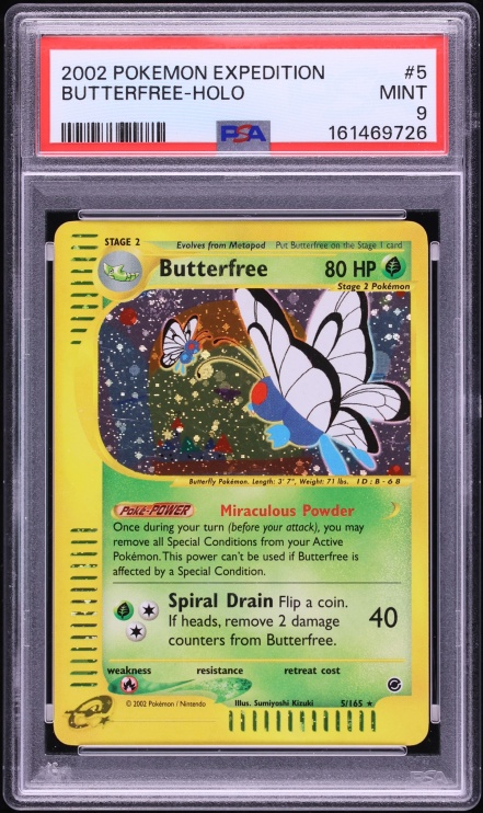 2002 Pokemon Expedition Holo Butterfree #5 PSA 9 MINT