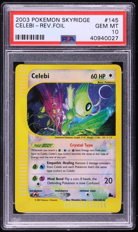 2003 Pokemon Skyridge Reverse Holo Celebi #145 PSA 10 GEM MINT