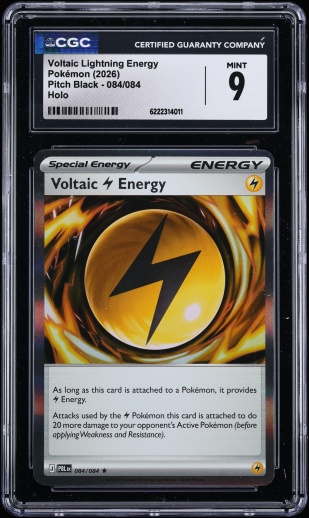 2026 Pokemon Mega Evolution Pitch Black Holo Voltaic Lightning Energy #84 CGC 9 MINT