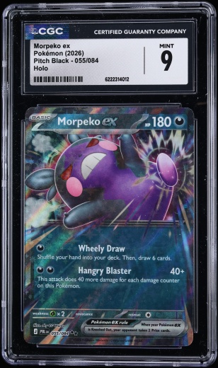 2026 Pokemon Mega Evolution Pitch Black Holo Morpeko Ex #55 CGC 9 MINT